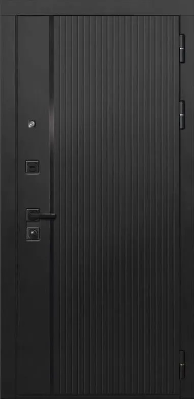 Дверь ДвериПРО L-45 Д-19 (16мм, Грецкий орех + черная патина винорит) DPRO195585